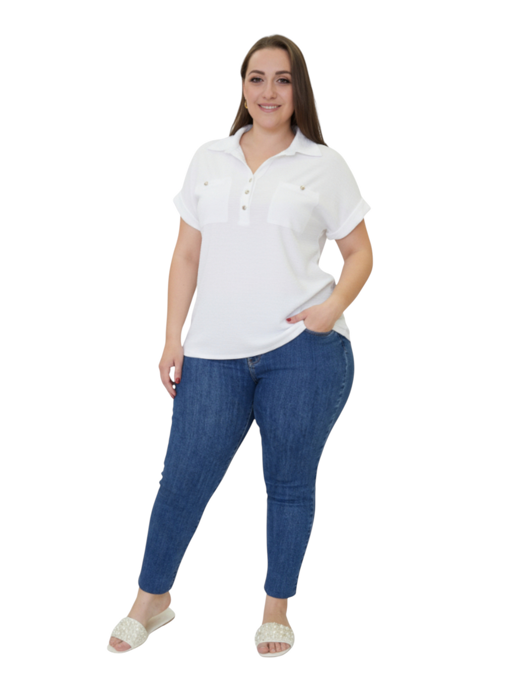 Blusa con cuello y botones