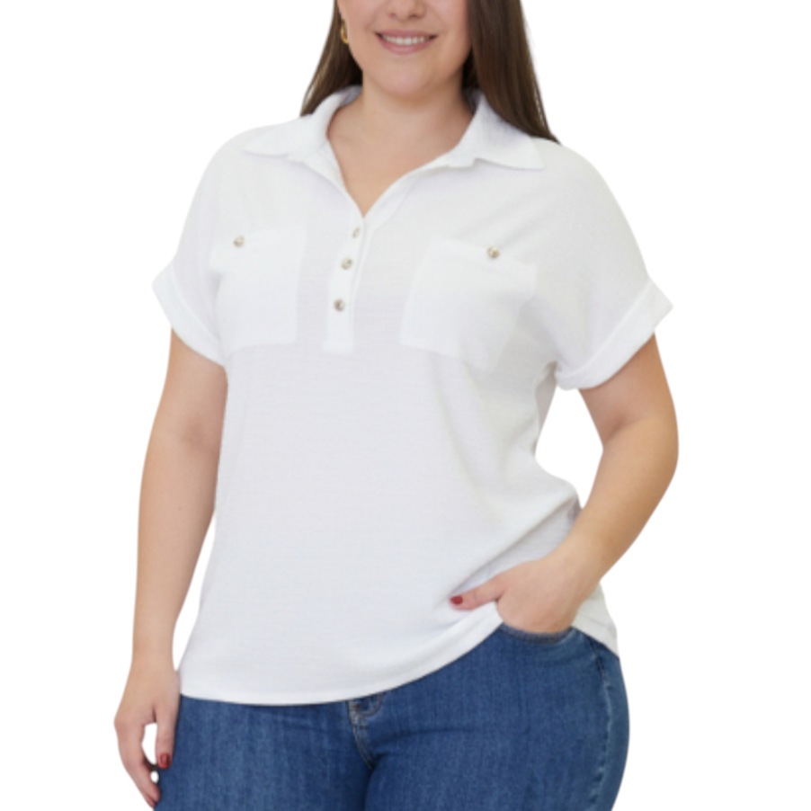 Blusa con cuello y botones