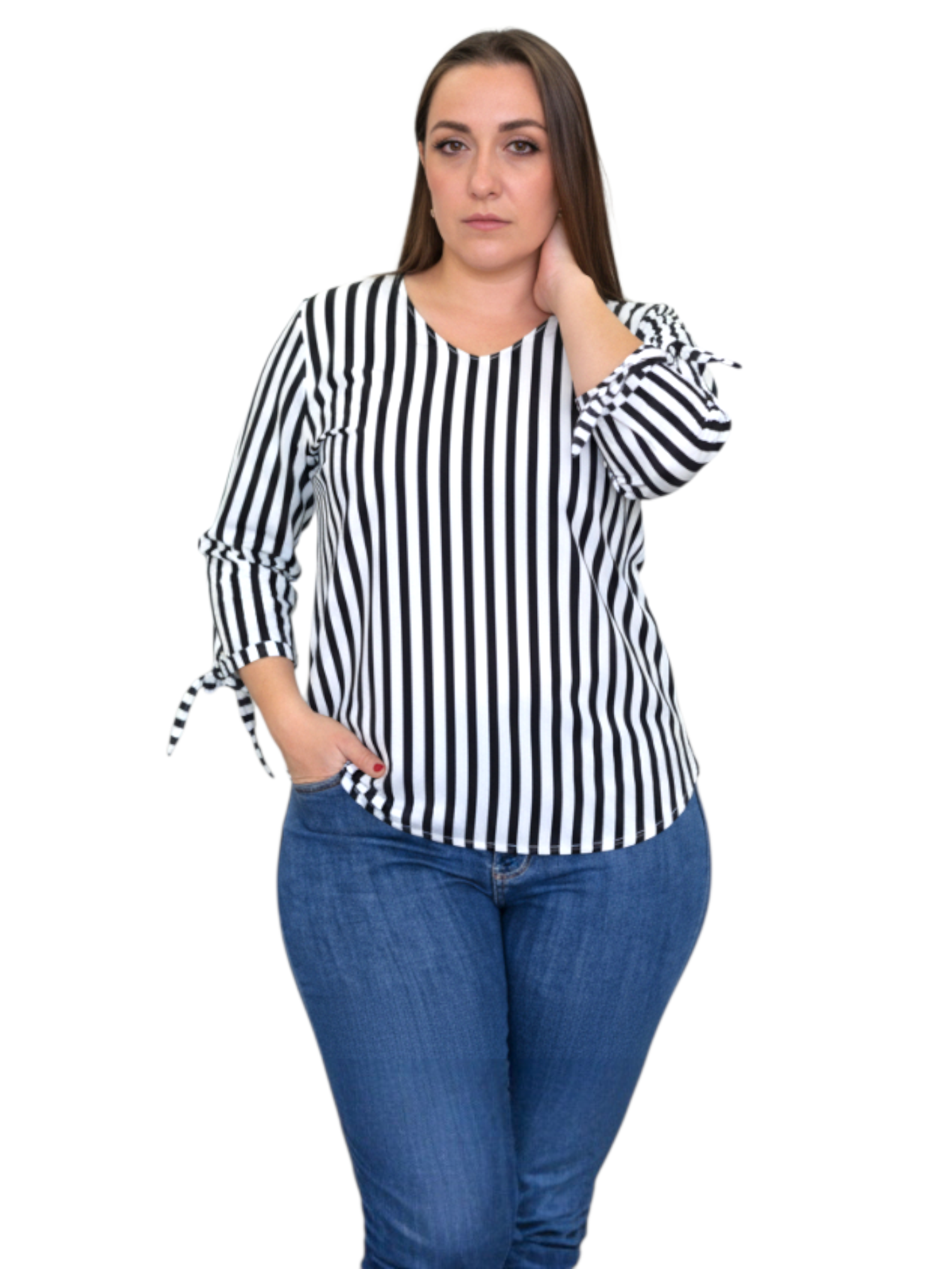 Blusa moño en mangas