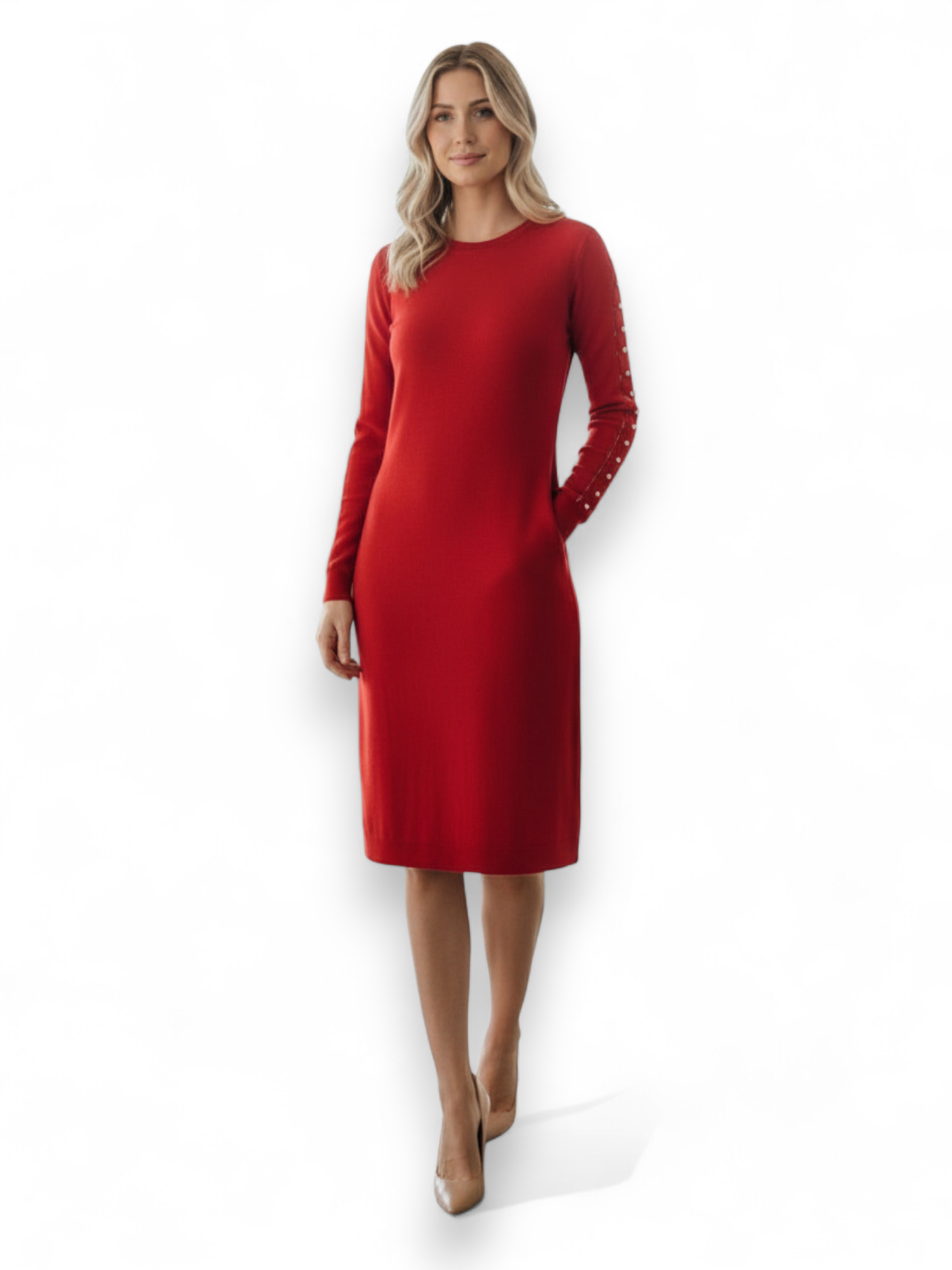 Vestido con perlas y brillos