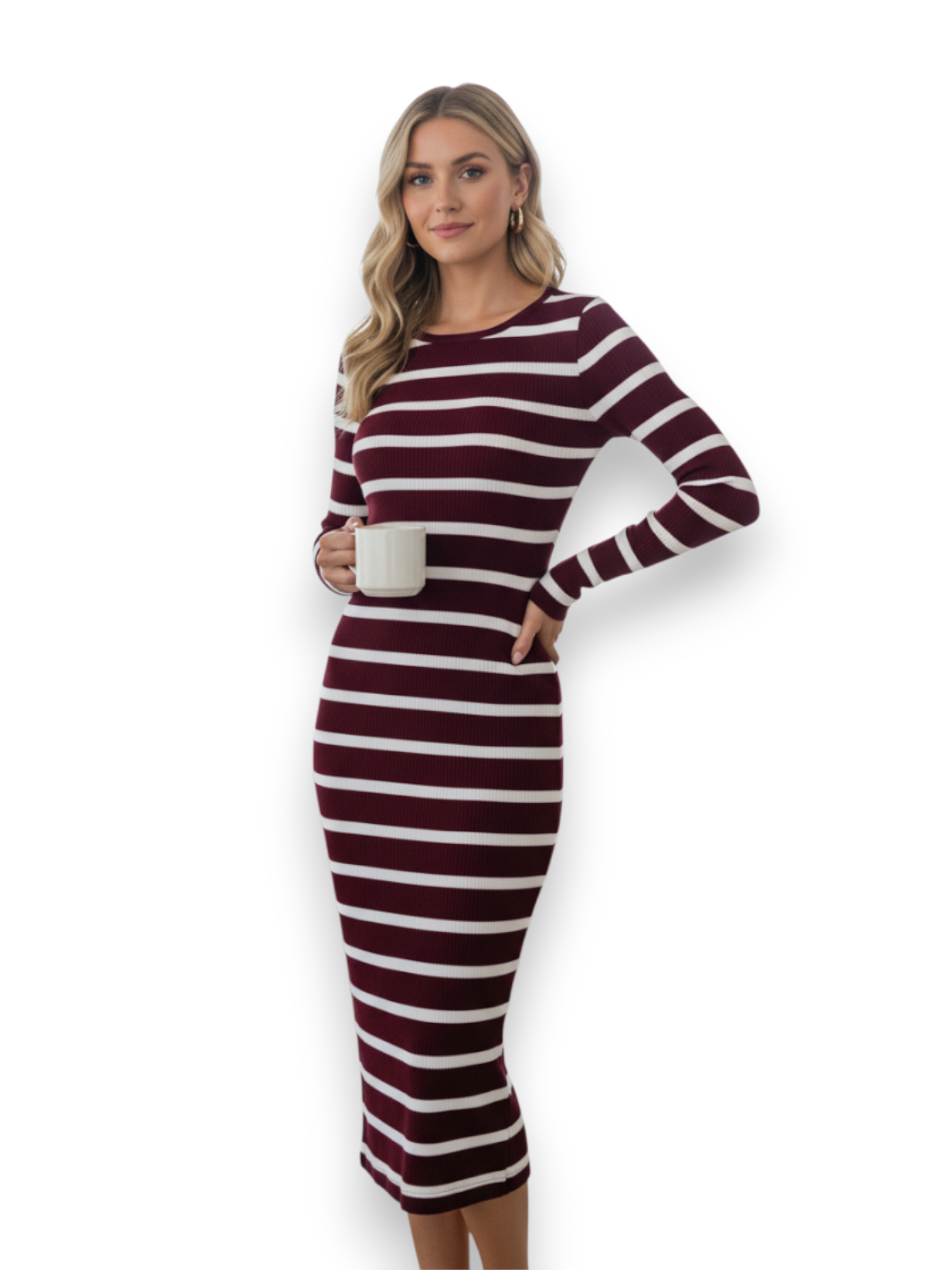 VESTIDO RAYADO DE TEJIDO DE PUNTO