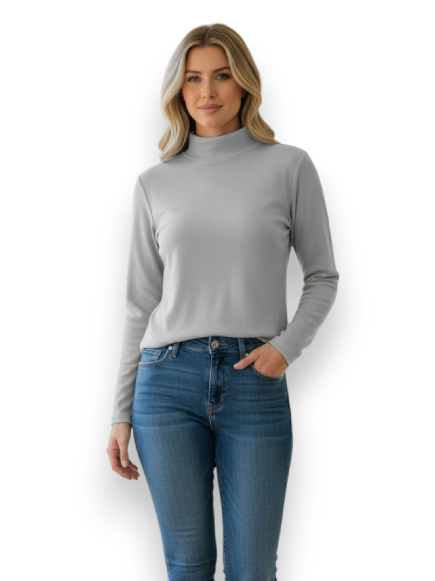 BLUSA CUELLO ALTO TEJIDO DE PUNTO