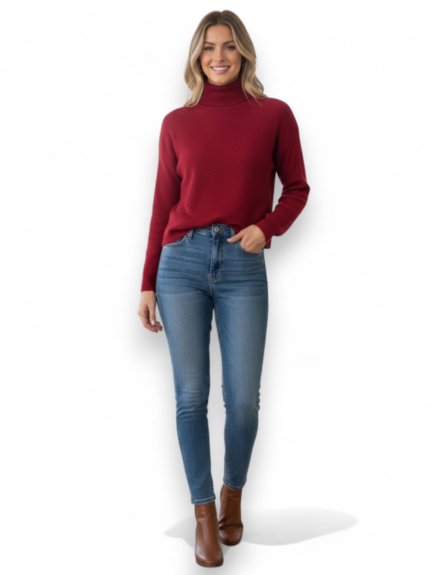 BLUSA CUELLO ALTO TEJIDO DE PUNTO