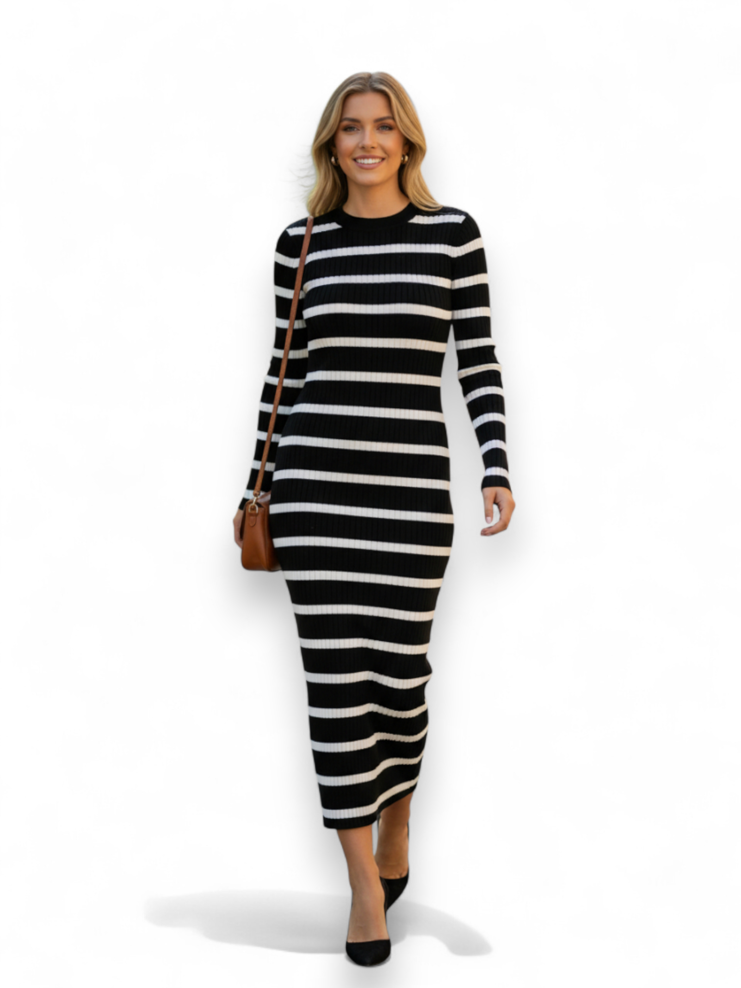 VESTIDO RAYADO DE TEJIDO DE PUNTO