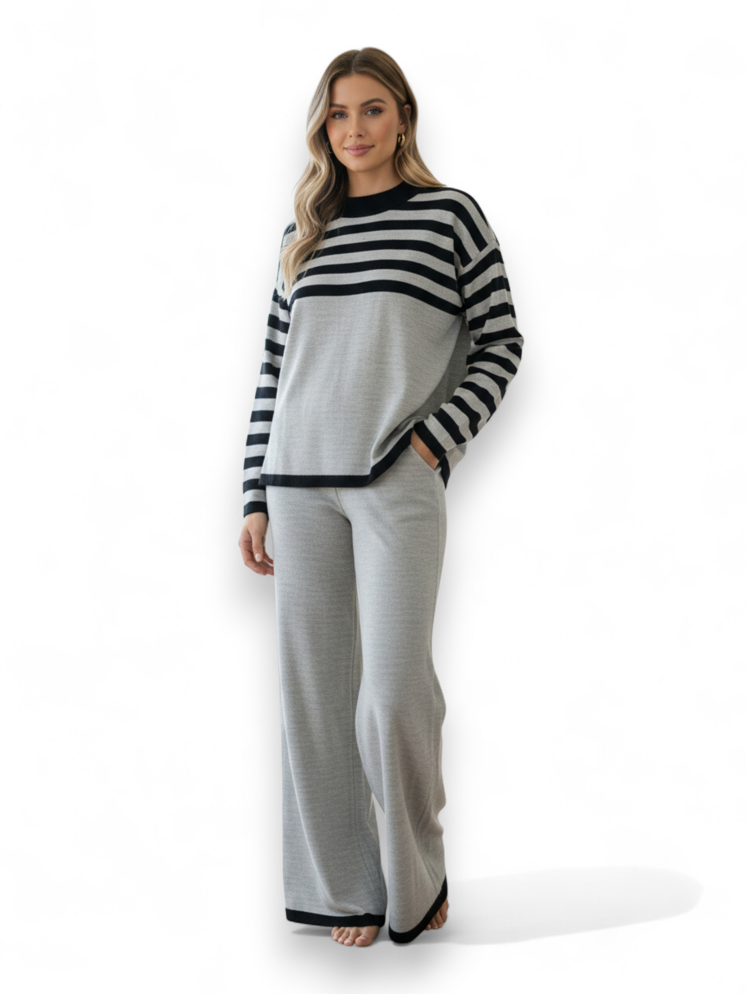 Conjunto rallas tejido de punto