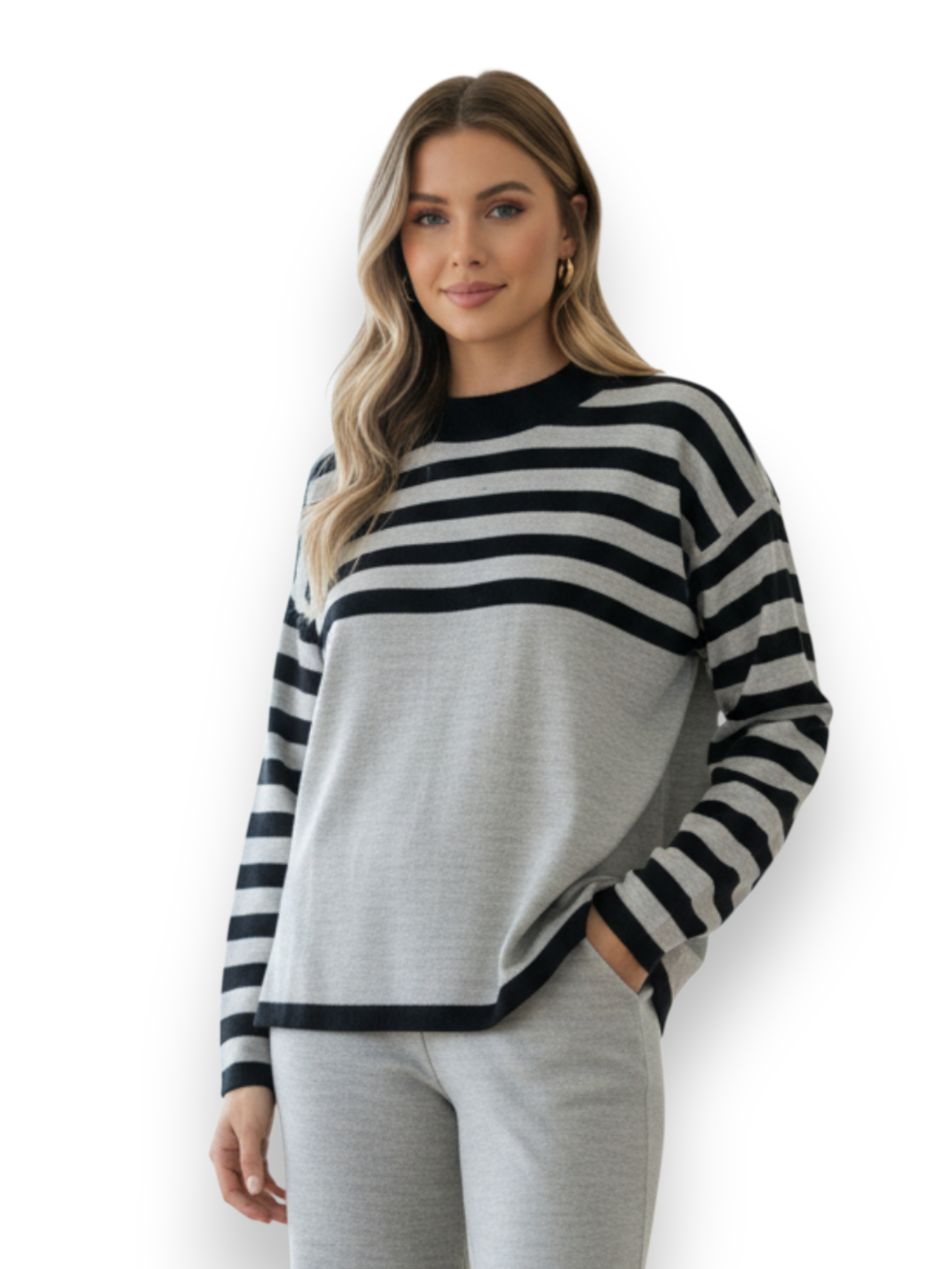 Conjunto rallas tejido de punto