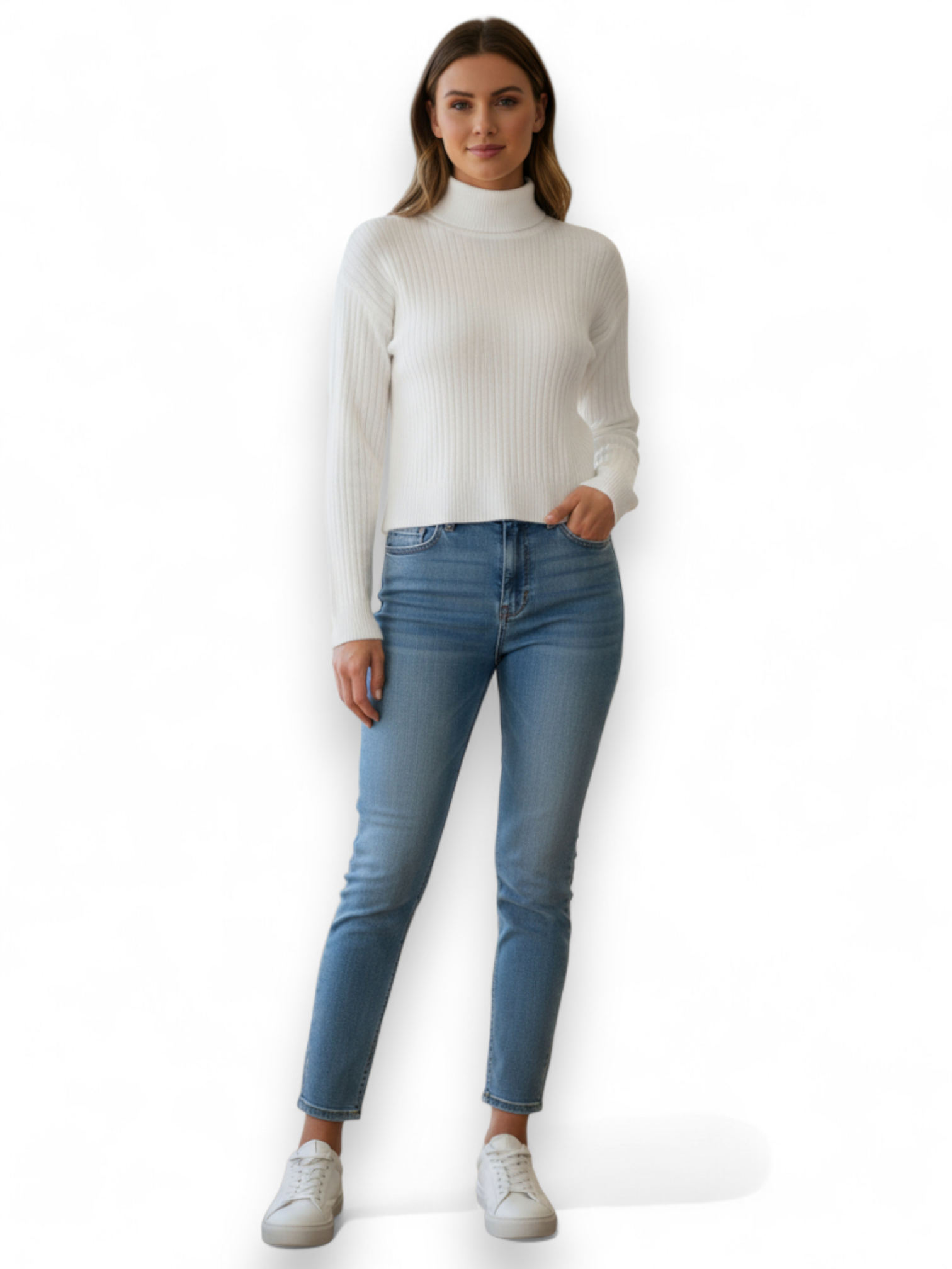 BLUSA CUELLO ALTO TEJIDO DE PUNTO