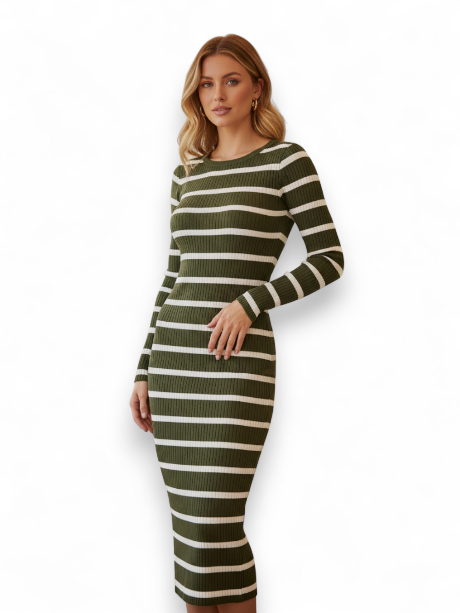 VESTIDO RAYADO DE TEJIDO DE PUNTO