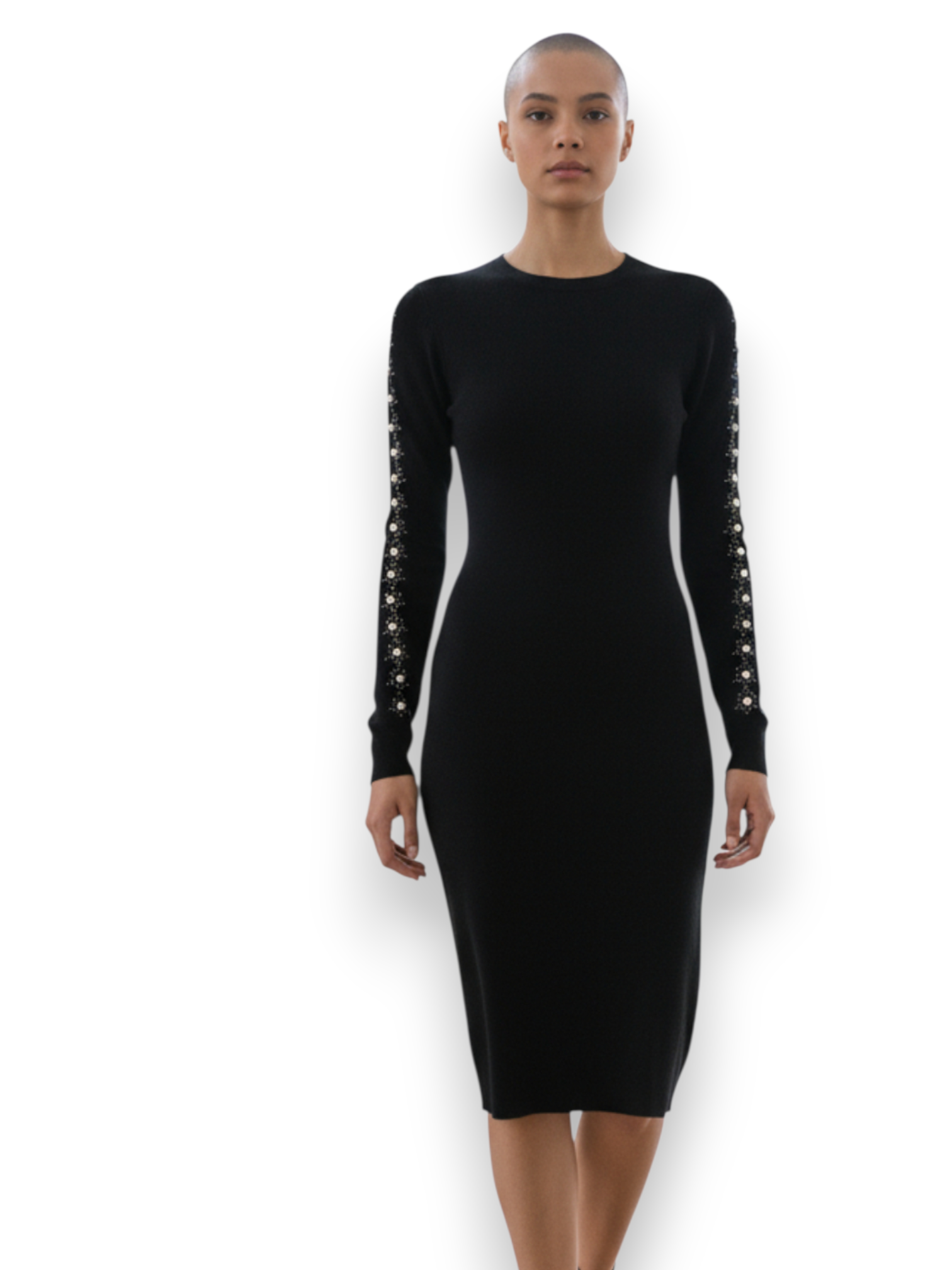 Vestido con perlas y brillos